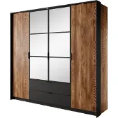 3Xeliving Armoire, châtaignier + anthracite, 223,2 x 210 x 59 cm