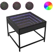 vidaXL Table basse avec Infinity-LED noir 50x50x41 cm