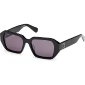 MAX&Co. Lunettes de soleil pour femmes MO0126 01A, noir brillant, dimensions : 53/17/140