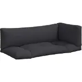 vidaXL Coussins de palette lot de 3 noir tissu