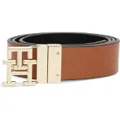 Tommy Hilfiger Ceinture 'TH Monogram Plaque Buckle Reversible' cognac / noir