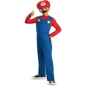 Disguise Super Mario Elevated Fancy Dress Costume Bleu 7-8 Years Enfants