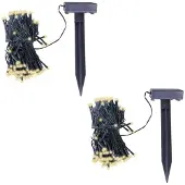 vidaXL guirlandes solaires 2 pcs. LED blanc chaud