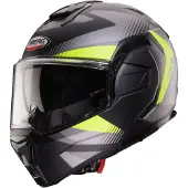 Caberg Casque Helm Trip, coloris noir mat/anthracite, avec touches fluo jaune, taille 2XL