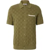 INDICODE JEANS Vestes en maille 'Brashin' olive / blanc cassé