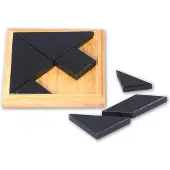 Quint Tangram en bois dans une boîte - 13 x 13 cm