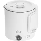 Adler Bouilloire Compacte de Voyage AD 1388w, 0.8L, 650W, Blanc