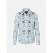 KOROSHI Chemisier bleu clair / brun foncé