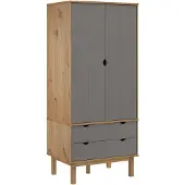 Syfax Garde-robe OTTA Marron et gris 76,5x53x172 cm Bois massif pin