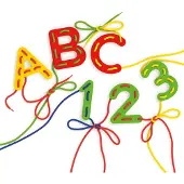Quercetti Coffret d'apprentissage - Laçage ABC+123 - Play Montes - - UneTaille - Set de Création