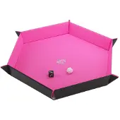 GameGenic GGS60061 - Plateau de dés magnétiques hexagonal noir et rose