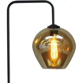Masterlight Lampadaire noir Quinto avec verre fumé