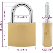 vidaXL U Lock avec Clés 12 pcs Laiton Fer