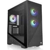 Thermaltake Divider 370 TG ARGB - Tour moyenne - ATX étendu - panneau latéral avec fenêtre (verre trempé) - pas d'alimentation (PS/2) - noir