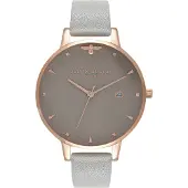 Olivia Burton Montre - - OB16AM87 - Analogique - Cuir Gris - 38 mm - Femme