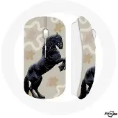 CAPACHEAP Souris Sans Fil Frison Noir Race de cheval