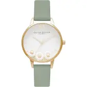 Olivia Burton Montre - - OB16CH17 - Cadran blanc - Bracelet en cuir véritable - Quartz 30mm