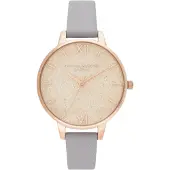 Olivia Burton Montre - - OB16GD45 - Cuir Gris - Analogique - Vintage