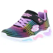 SKECHERS Baskets Fille Rayons Ondulés Noir