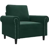 vidaXL Fauteuil vert foncé 60 cm velours