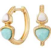 Cai Boucles d'oreilles turquoise / or / blanc