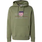 Gant Archive Shield Regular Fit Hoodie Vert M Homme