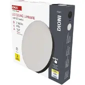 Emos Applique murale/plafonnier à LED DIONI - couleur de lumière réglable - 2160 lm - 18 W (au lieu de 130W ampoule) - intérieur/extérieur - rond, Ø 36 cm - noir, ZM7154