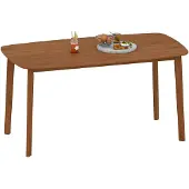 HOMCOM Table à manger 150 x 80 cm, table de cuisine pour 6 personnes, style rustique, marron clair