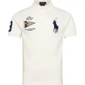 Ralph Lauren pour homme. 710B21921003 Polo avec Big Pony Custom Slim Fit blanc (XL), Casuel, Coton, Manche courte