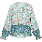 Usha Chemisier aqua / mélange de couleurs