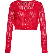 Mymo Cardigan beige clair / rouge