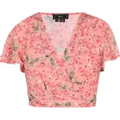 Faina Chemisier vert / corail / rouge