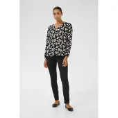 Kaffe Chemisier 'KAAmber' noir / blanc