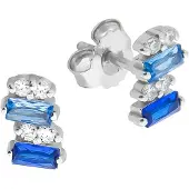 Zeeme Boucles d'oreilles bleu / argent