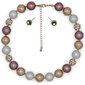 Steuer Parure de bijoux marron / or / blanc