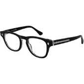 WEB EYEWEAR Lunettes de vue unisex - - Modèle WE5384 - Nero/Altro - Acétate - Ronde - 47 mm - Pont 21 mm - Bras 150 mm