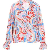 Usha Chemisier bleu / bleu clair / rouge