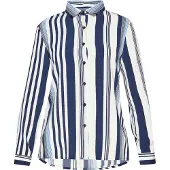 Usha Chemisier 'Fashion Look' bleu marine / bleu ciel / blanc