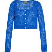 Mymo Cardigan beige clair / bleu cobalt