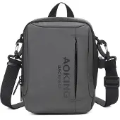 Aoking Sac bandoulière unie , noir, en polyester, avec bandoulière réglable, dimensions : 16 x 23 cm