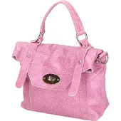 Gave Lux Sac à main pour femmes, en cuir Sauvage, avec fermeture à languette, fabriqué en Italie, couleur rose
