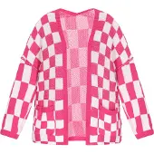 Mymo Cardigan rose / blanc