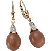 Zeeme Boucles d'oreilles marron / or rose