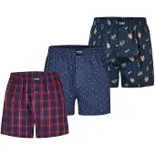 Happy Shorts Boxers 'Christmas' bleu marine / vert / rouge foncé / blanc