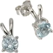 Zeeme Boucles d'oreilles bleu clair / argent