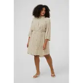 KAFFE CURVE Robe-chemise 'KCMille' beige / blanc
