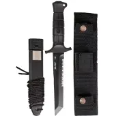 Mil-Tec German Combat Black 2000 Steel 440 Knife Argenté
