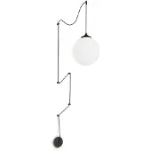Ideal Lux Lampe à suspendre Boa Sp1 pour sortie murale noire Lampe à suspendre ronde