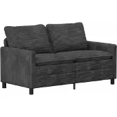 vidaXL Ensemble de canapés, 2 pièces, gris foncé, polyester