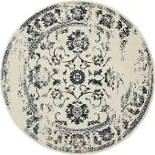 Interiyou Tapis Suzuka Crème/Bleu, rond, ø 120 cm